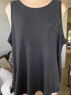 UNIVERSAL THREAD Gray Wash Relaxed Slub Knit Tank Top - L